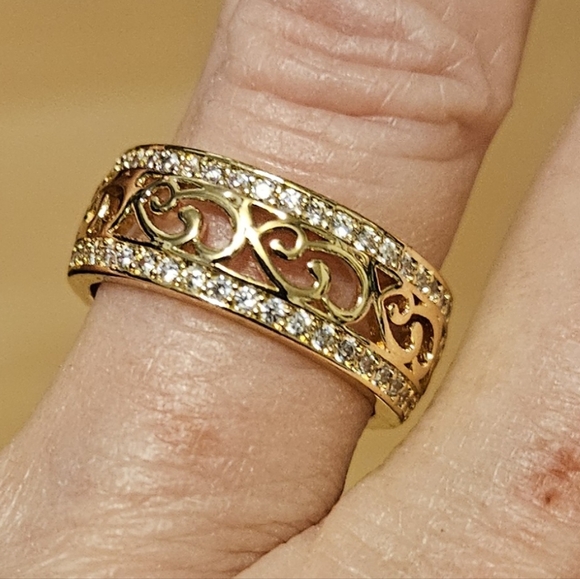 Source Unknown Jewelry - Size 5 Ladies Filigree Gold Tone Ring